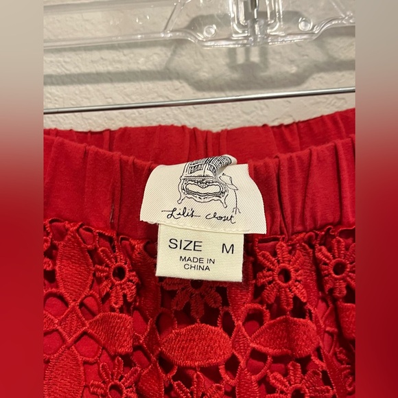 Red Crochet Midi Skirt by Lila Closet size Medium - Picture 2 of 6